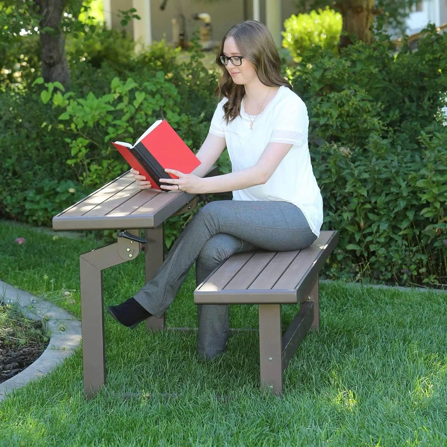FlipCraft Outdoor Convertible Bench Table